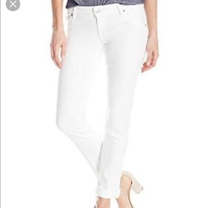 Hudson white boyfriend cropped jeans